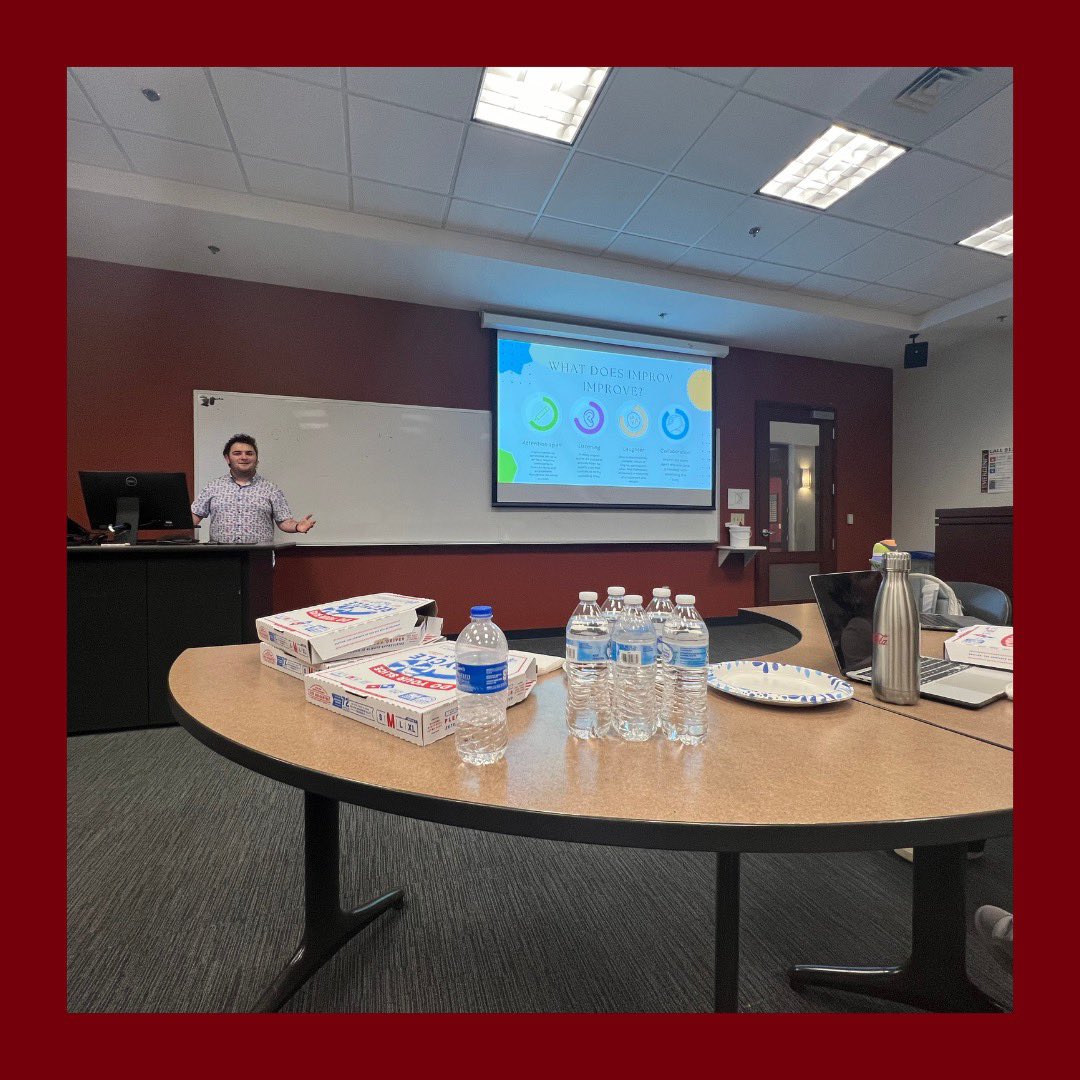 DohertyCenter's tweet image. Improv Workshop🛠️
Congrats to Quintin for creating and presenting the first improvisation workshop! Students got first hand experience with improvisation and got advice on how to “improv” on the spot in real life scenarios!