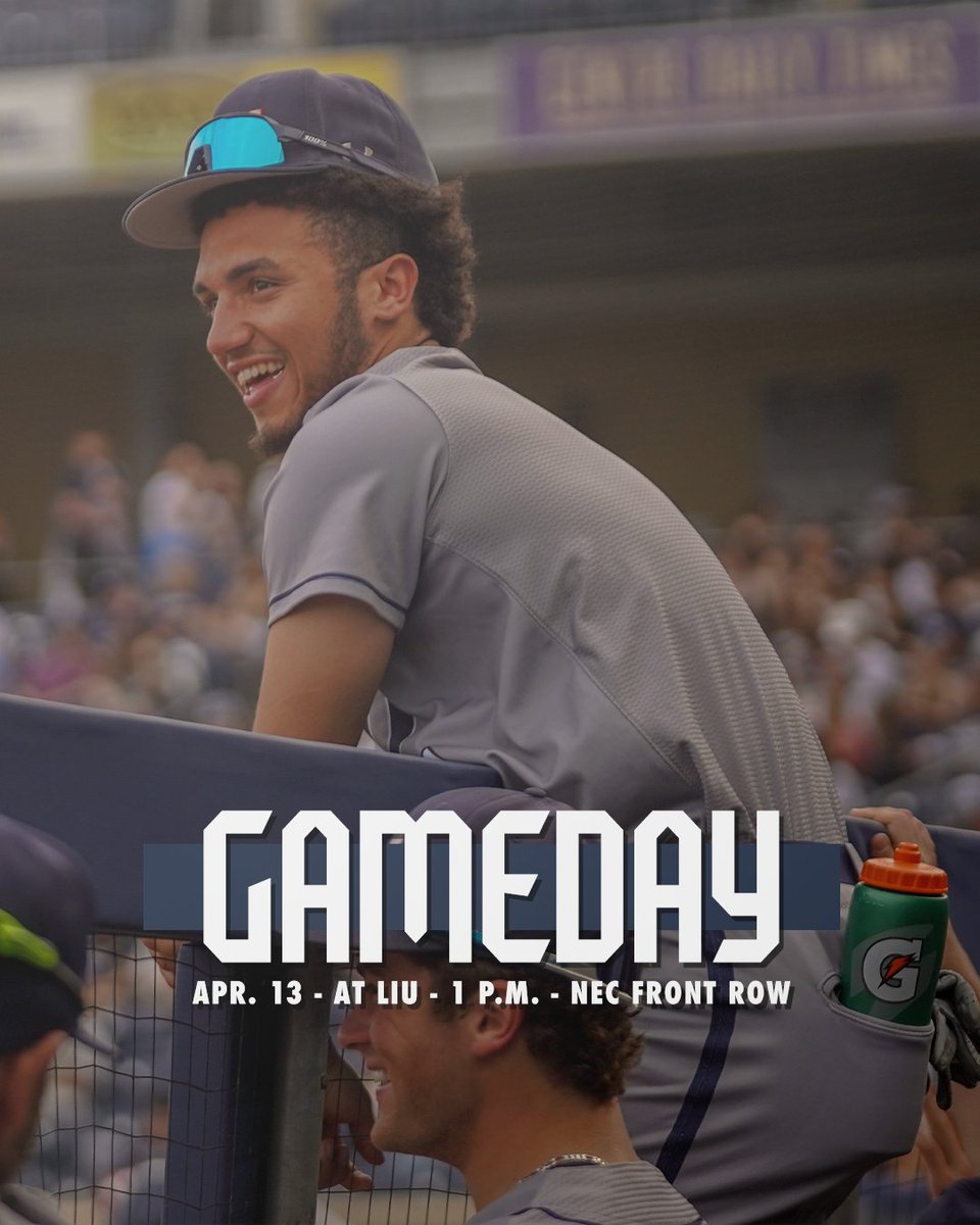 time to bounce back. ⚾️ at LIU 📍 LIU Baseball Stadium (Brookville, N.Y.) 🕐 1 p.m. 📺 necfrontrow.com/game/11502 📊 bit.ly/4cNrcM9 #uKNIGHTED⚔️