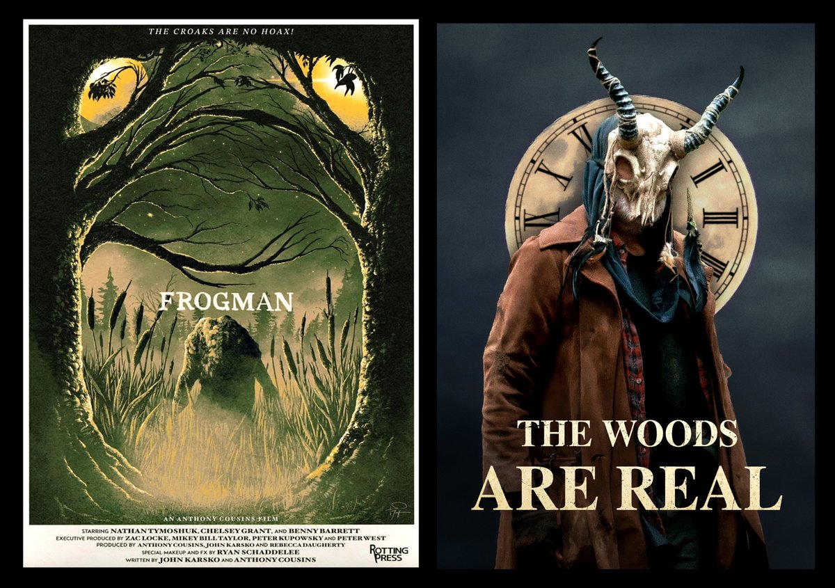 The Weird Cineclub of the Diabolical Dr.Carelli is here to help you recreate a variety of double features at home: Frogman (A.Cousins, 2023) and The Woods Are Real (A.Lambert, 2024). @PopHorrorNews @PromoteHorror @GCDB @MrHorror @ThisIsHorror @PromotionHorror @byHoRRoR