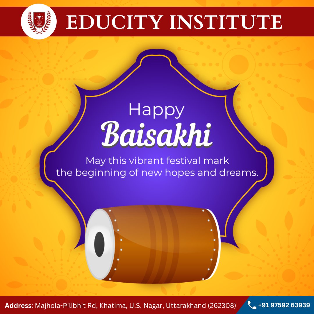 Wishing you a joyous Navaratri filled with blessings, happiness, and prosperity!
.
.
.
.
#baisakhi #harvestseason #newbeginnings #celebrationtime #festivevibes #educityinstitute