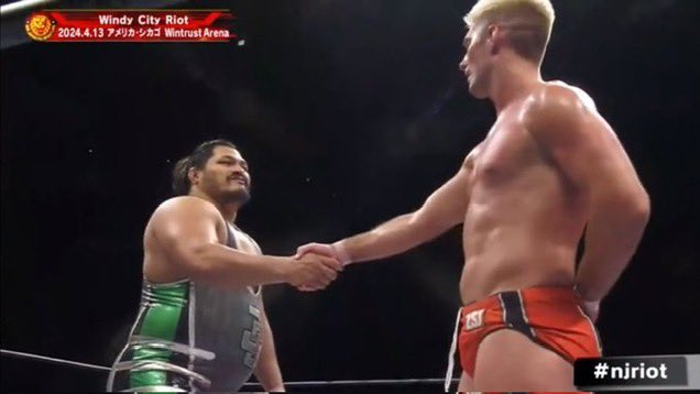 Jeff Cobb is next in line for a #NJPW World TV Championship shot. 🤝 #njriot