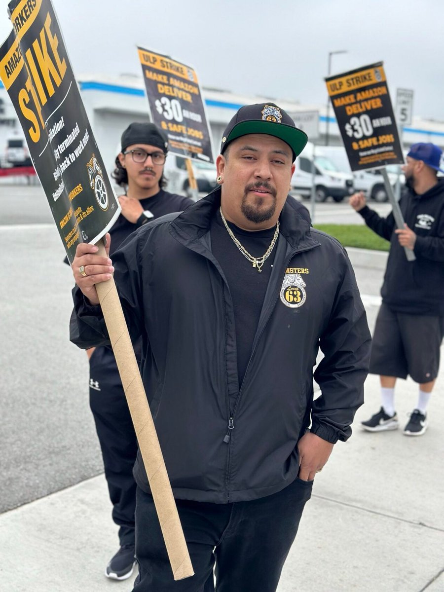 TEAMSTERS EXTEND LARGEST STRIKE AGAINST AMAZON IN THE U.S.✊️ Today, Amazon delivery drivers represented by #Teamsters @Local_396 in Southern California escalated their unfair labor practice (ULP) #strike against the company by picketing at Amazon’s DAX5 warehouse in the City