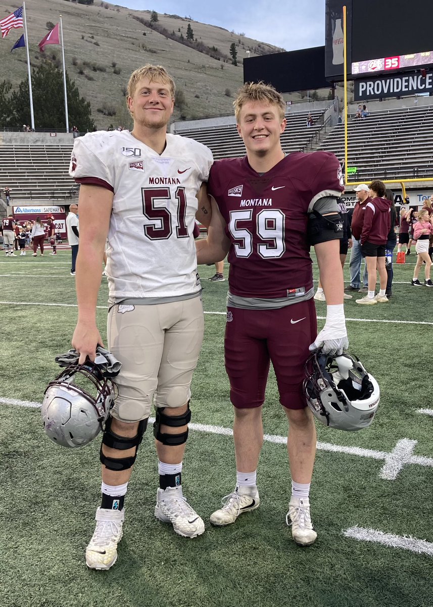Great finish to these two <a href="/MontanaGrizFB/">Montana Griz Football</a> first spring football season. Bruins ➡️ Griz <a href="/HaydenOpitz/">Hayden Opitz</a> &amp; <a href="/austin_buehler/">Austin Buehler</a> #GoBru
