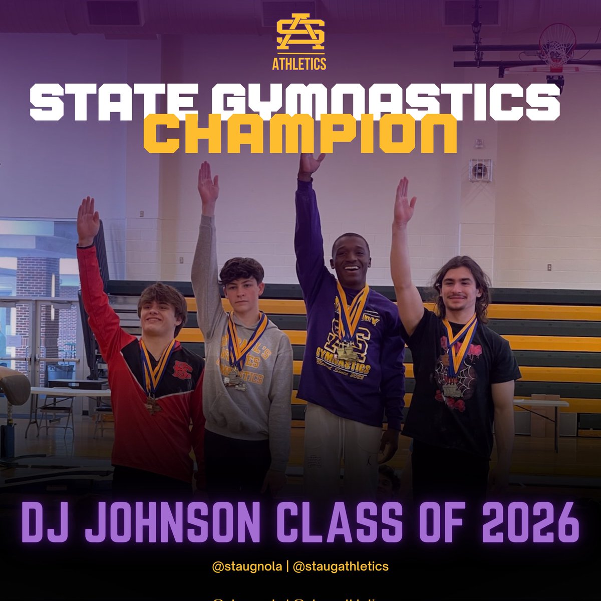 Join us in celebrating class of 2026's DJ Johnson for clinching St. Augustine High School's very first State Gymnastics Championship! DJ's hard work and dedication have truly paid off, earning him the top honors in the state. Congratulations on this incredible achievement!