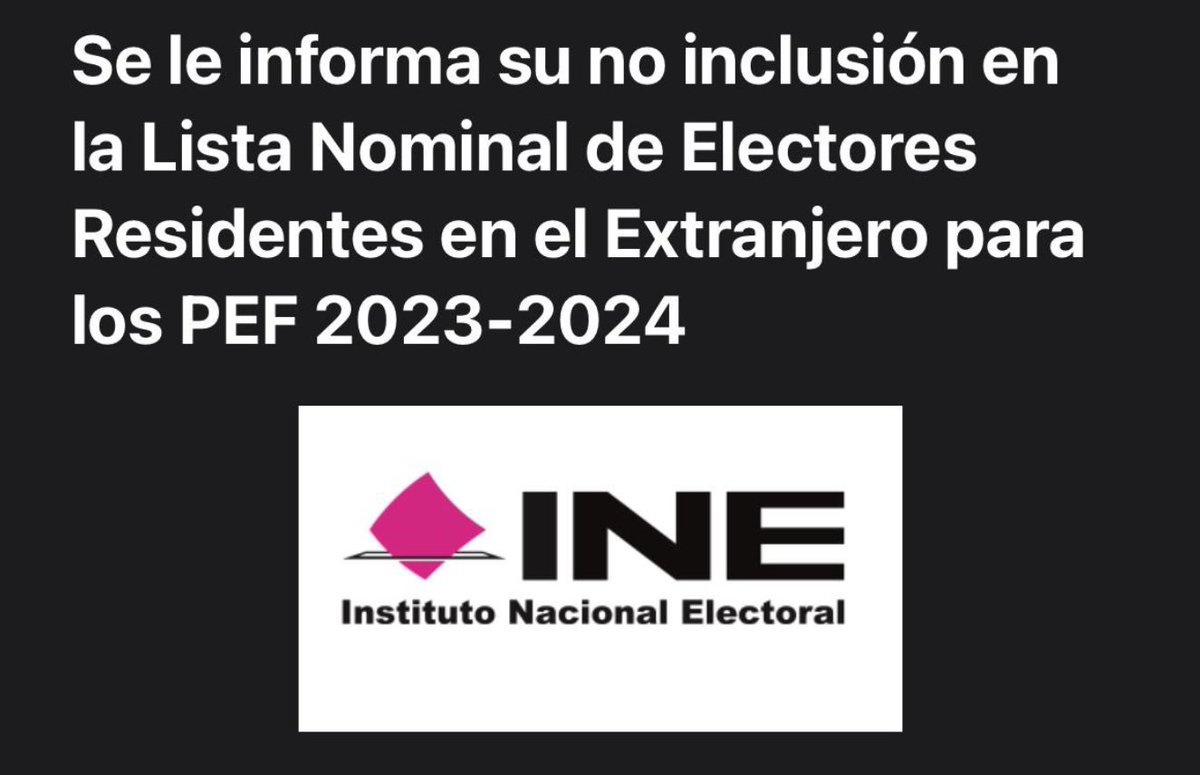 DirMegamedia's tweet image. CANCELAN DERECHOS | Protestan mexicanos en el extranjero: sin explicación clara de por medio, el #INE les cancela el derecho a votar el próximo 2 de junio. Los quejosos coinciden en que recibieron un aviso del INE para informarles que no estarán en la lista nominal de electores,