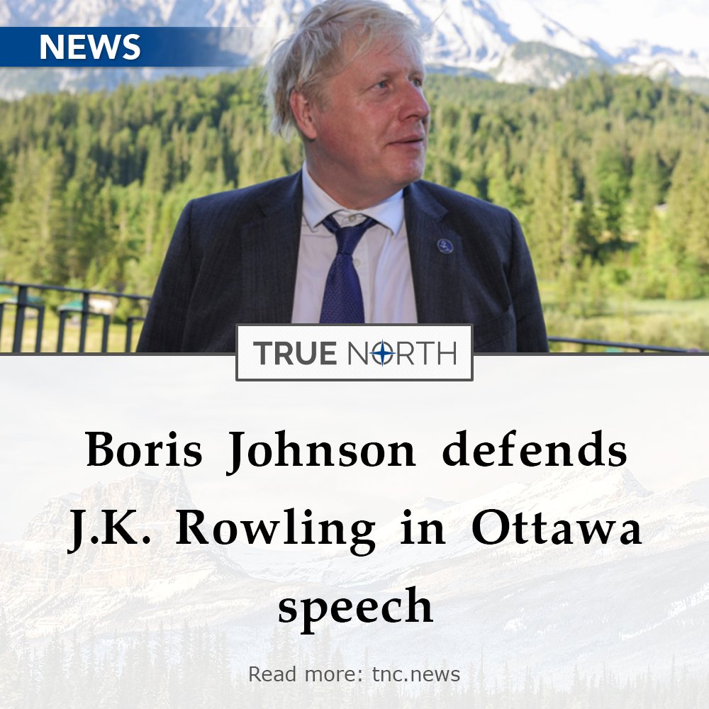 Former U.K. Prime Minister Boris Johnson praised Harry Potter Author J.K. Rowling as a “modern saint” during an address in Ottawa Wednesday, saying that her stance on gender identity was common sense. Read more: tnc.news/2024/04/11/bor…