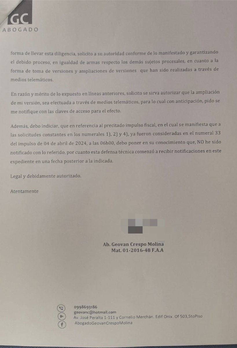 RonnyAleagaS's tweet photo. La @FiscaliaEcuador sigue siendo usada como inmoral trinchera de @DianaSalazarM2 para sus venganzas y odios personales. 

Solicité a través de mi abogado comparecer de forma virtual para ampliar mi versión sobre el caso Metástasis, apelando a la igualdad de trato, ya que a otros procesados se les ha permitido esta opción, sin embargo me notificaron hacerlo de forma presencial; a pesar de estar fuera del país debido a sus amenazas. 
Y ahora @FiscaliaEcuador aduce “problemas de índole logístico y técnico para no transmitir las diligencias.” ¡Mentirosos! 

@DianaSalazarM2 ha vulnerado el principio de objetividad e igualdad de armas. Además, se han despachado diligencias sin notificar formalmente a mi Ab. @geovanc dejándome en indefensión. Esto evidencia como la selectividad de la Fiscal General afecta la validez procesal.

Finalmente, una reflexión: #LaSeño demuestra su miedo a que yo hable, coarta ese derecho procesal que me corresponde. ¿No que nuestros chats son falsos? En fin, ¡la hipocresía! 

@AsambleaEcuador @CJudicaturaEc @ONU_es @OACNUDH @OEA_oficial @CNNEE @bbcmundo @elpais_inter