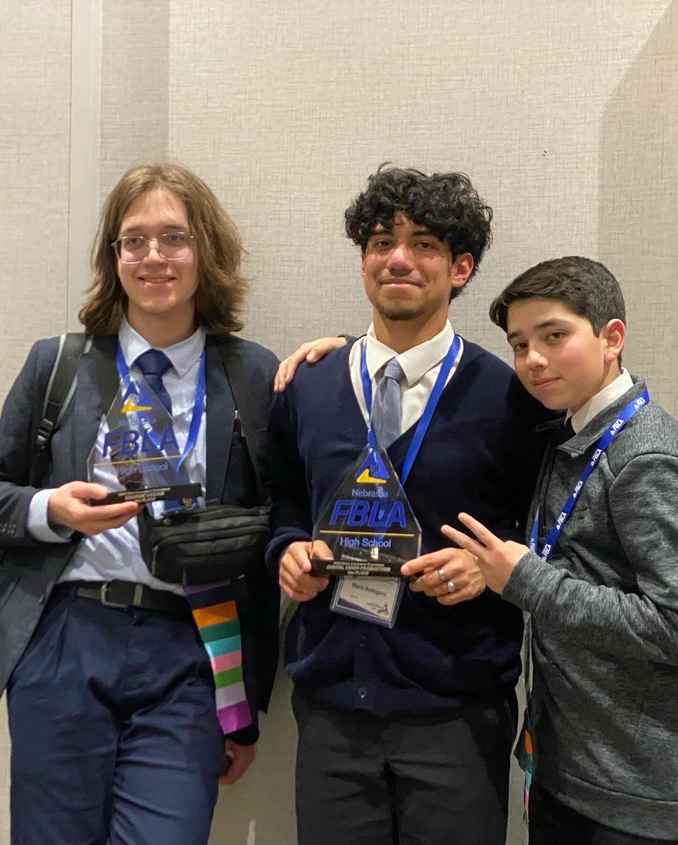 First award session is in the books! Congratulations! There will be more awards tomorrow! 
Digital Video Production - 2nd
     Isaac Baker
     Mario Rodriguez 
     Mason Trumble
Graphic Design - 3rd
    Mason Trumble
Spreadsheet Applications - 4th
    Emily McCune 
#nefbla