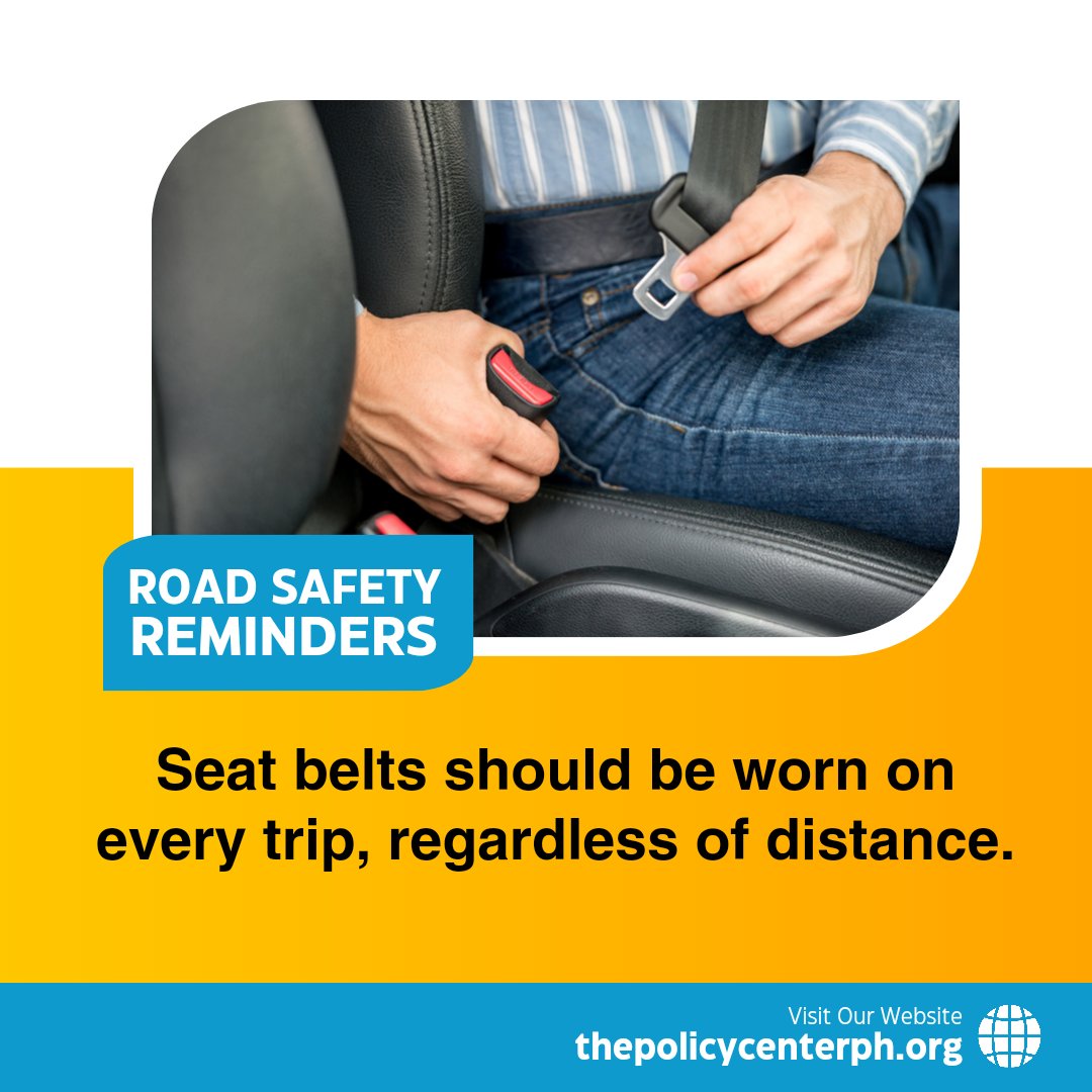Walang malapit lang o diyan lang kapag kaligtasan ang usapan. Ugaliing magsuot ng seatbelts!

#MindfulMobility #SaferRoads #SaferRoadUsers #RoadSafety