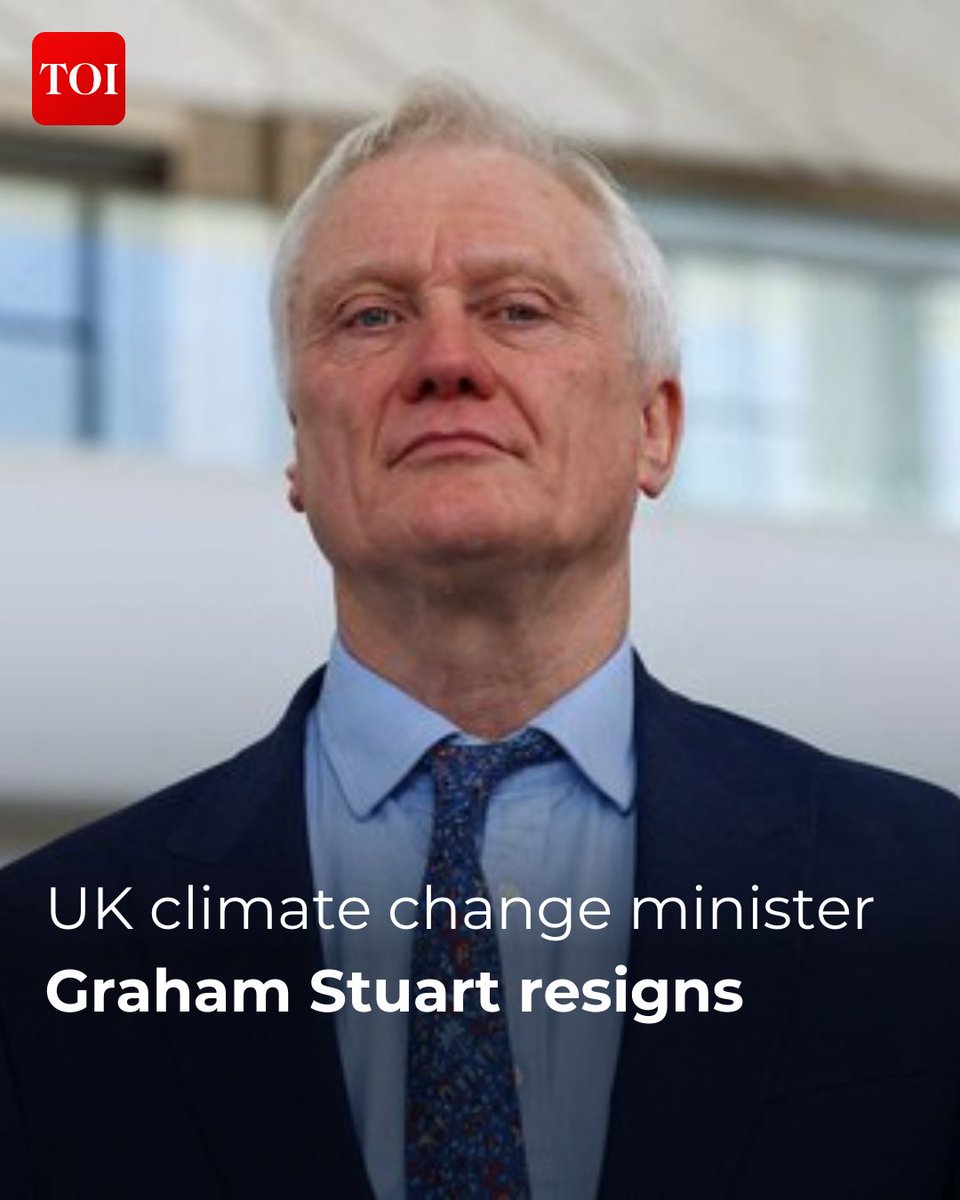 timesofindia's tweet photo. #Britain's #climatechange minister #GrahamStuart resigned from the government after eight years on Friday, saying it was the right time to step down.

Read more: https://t.co/I4I0q84yHK https://t.co/xnGi07deNj