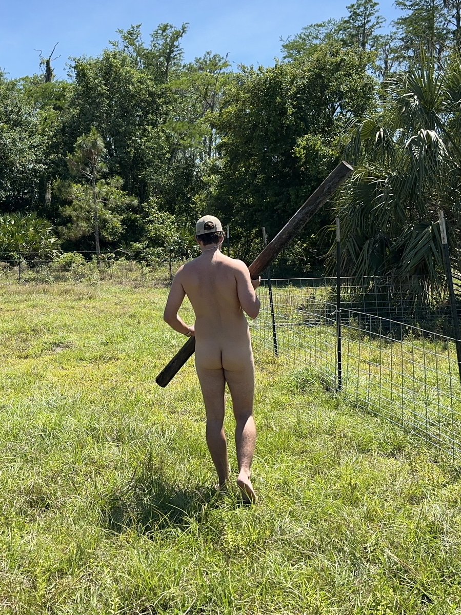 Watching him work while getting some sun #nudist #nudists #nakedoutdoors #naturist #nakedfarmer #nudistcouple #nakedlife