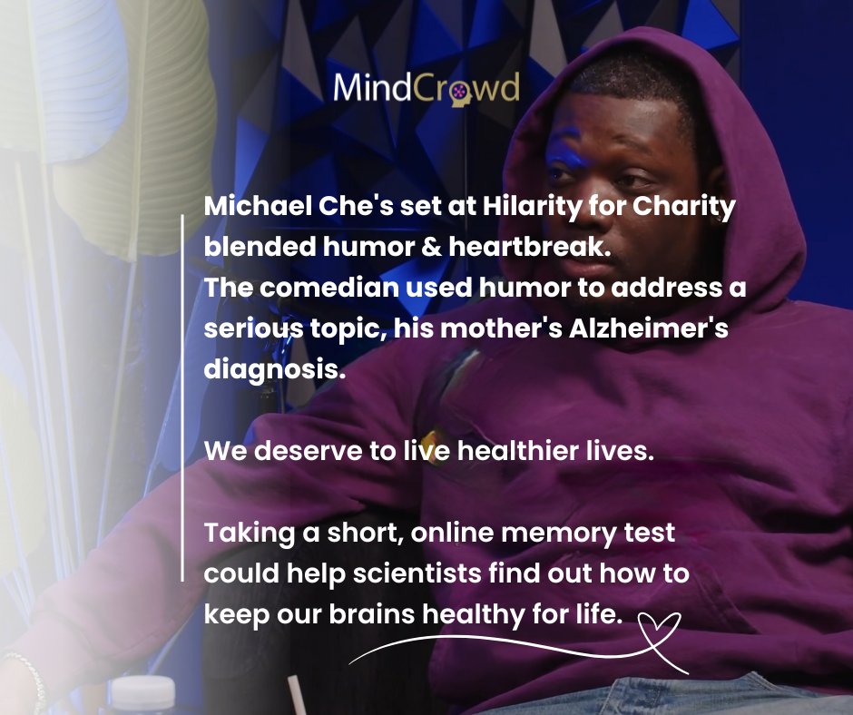Michael Che's set blended humor & heartbreak to address a serious topic, his mother's Alzheimer's diagnosis. ⭐️We deserve to live healthier lives. 🧬Help scientists find out how to keep our brains healthy 4 life.🧠 ➡️MindCrowd.org👍 Random Acts Of Kindness Day