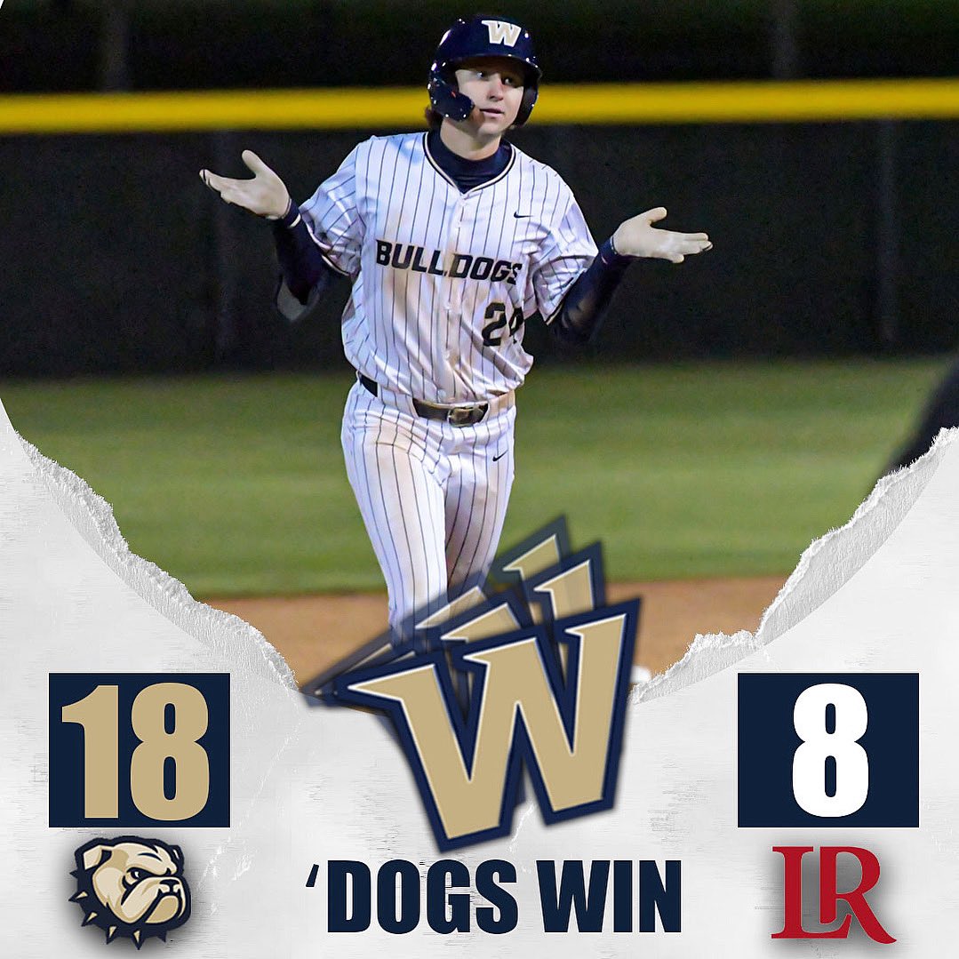 BULLDOGS WIN!!!!! @WingateBaseball piles up season highs of 18 runs & 23 hits in an 18-8 victory over Lenoir-Rhyne! Clark had a grand slam & 7 RBI on the night! Ishmael drove in 3 runs; Naylor collected 4 hits! #OneDog