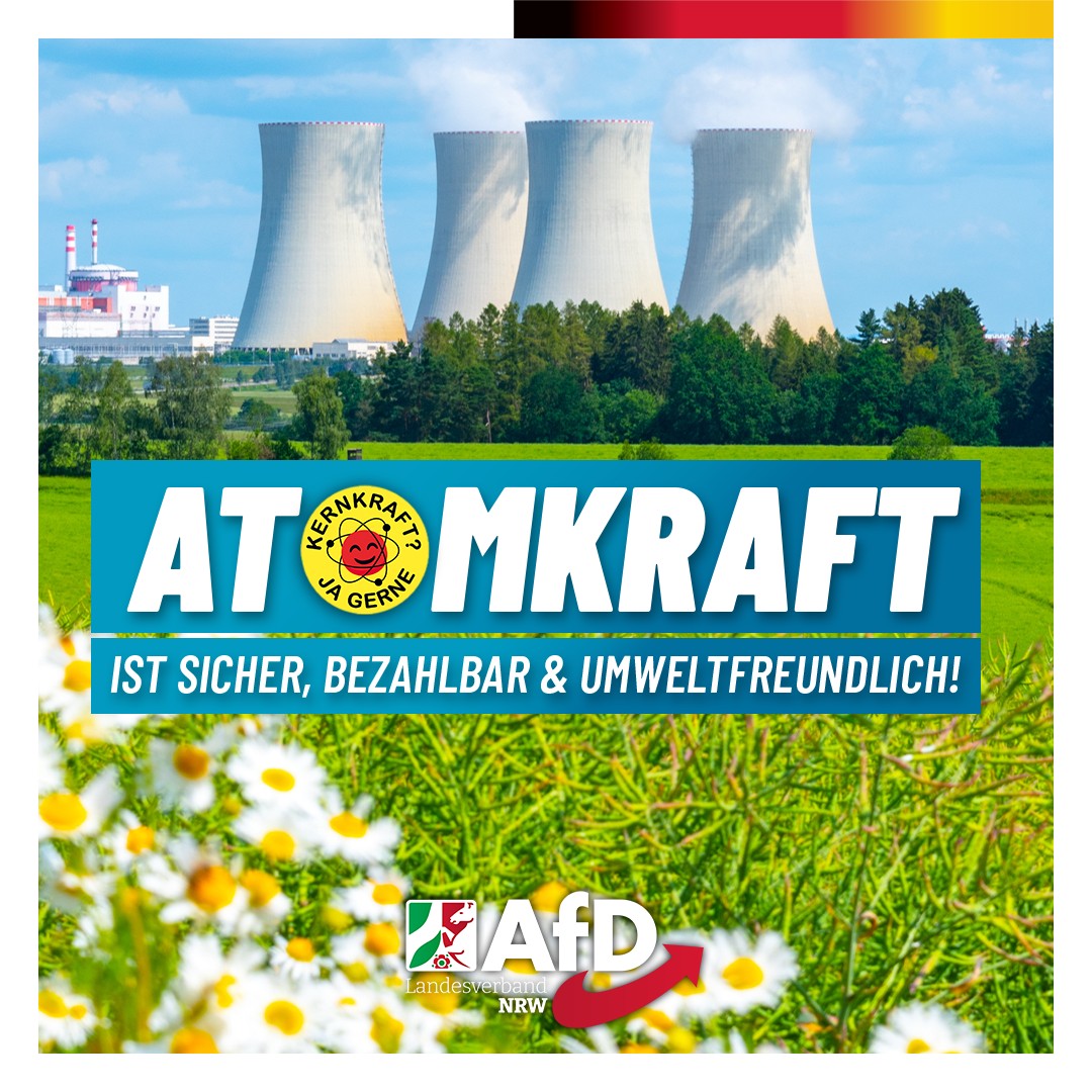 ++ Deutsches „Märchen von der unbezahlbaren #Atomkraft“ offiziell widerlegt! ++ Beim ersten Treffen der sogenannten „Atom-Allianz“ kündigten laut Tagesschau „mehr als 30 Regierungen an, den Ausbau bis 2050 zu verdreifachen“. #AfD #NRW ➡️ facebook.com/AfDfuerNRW/pos…