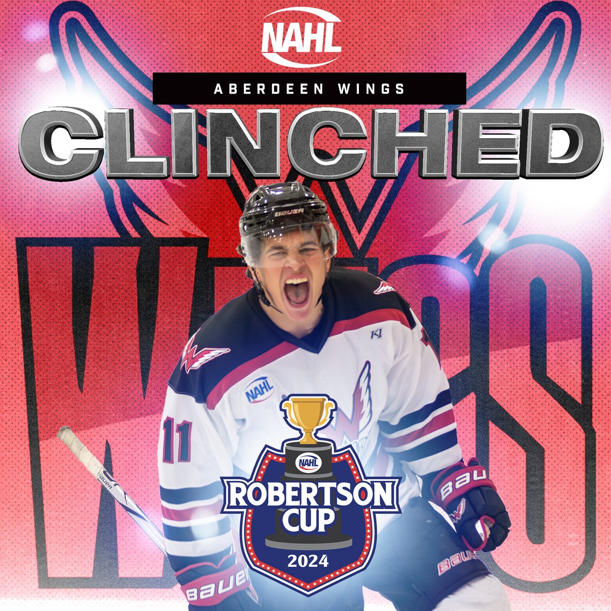 CLINCHED!
The Aberdeen Wings are SOARIN' into the #RobertsonCup playoffs!