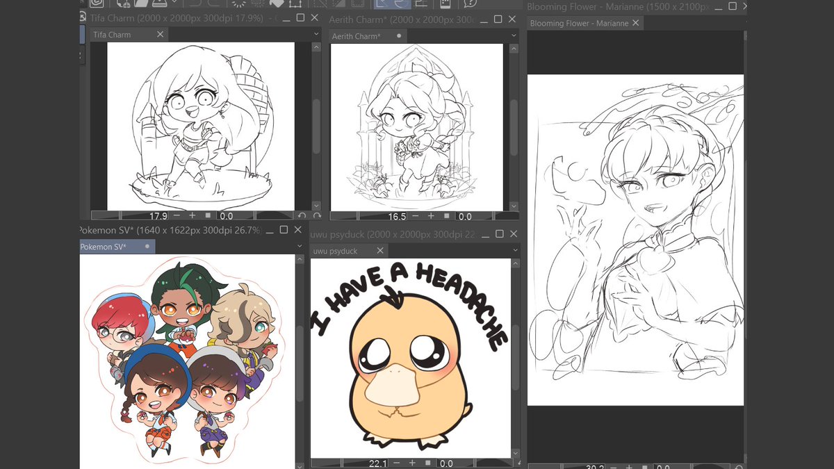 So many WIPs 🥹🥹 I couldn't even fit all of them on one screenshot