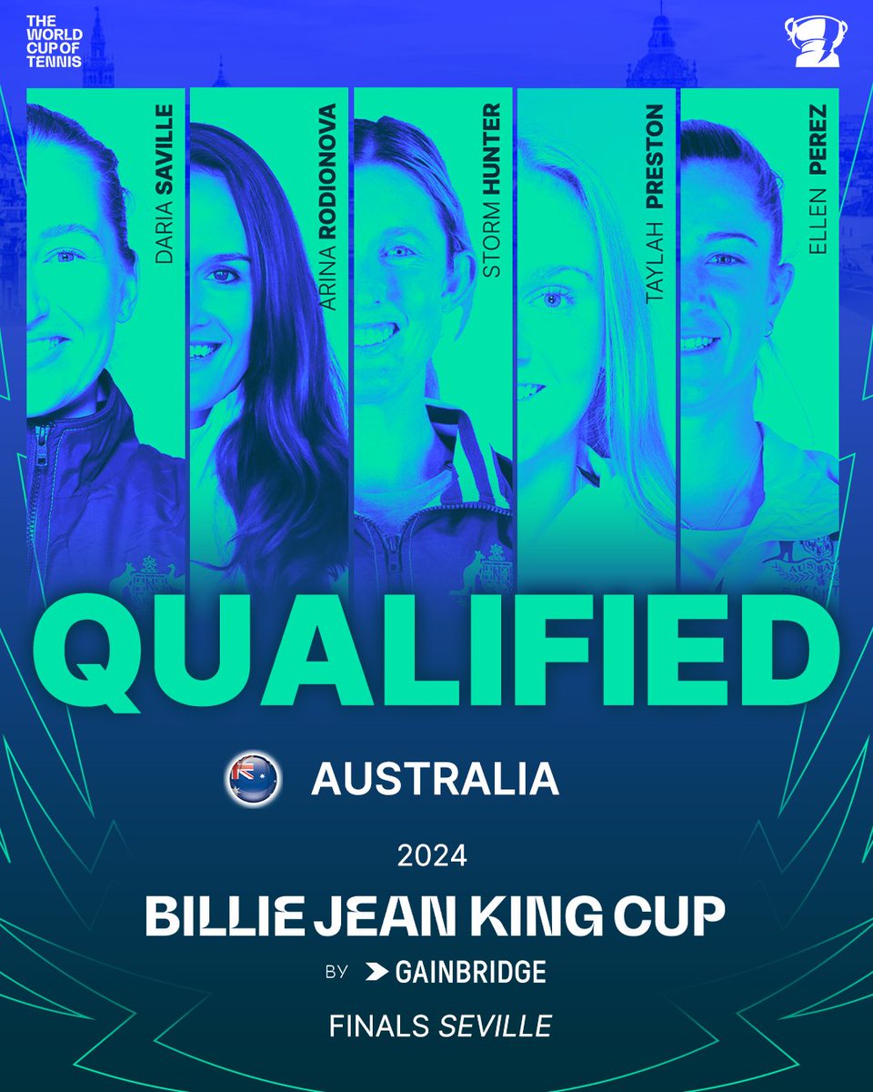 🇦🇺🇦🇺🇦🇺 See you in Seville! Australia become the first team to book their place in the #BJKCup Finals 🙌 @TennisAustralia