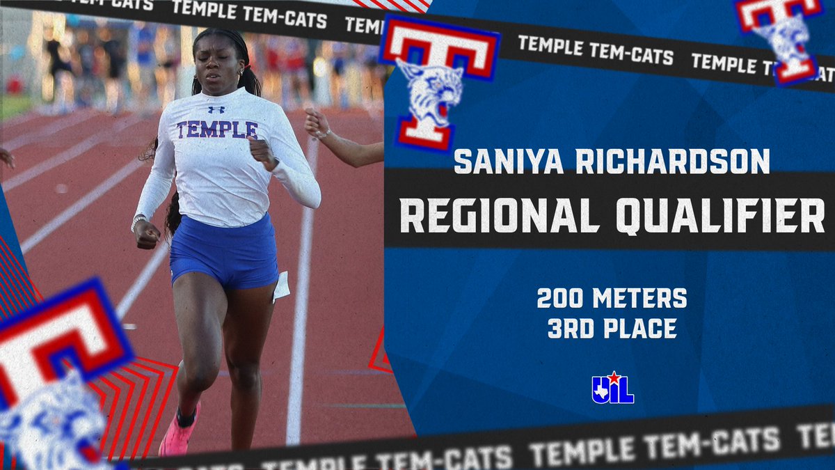 Congratulations to Saniya Richardson who qualified for the Regional Meet with a time of 24.60 in the 200 meters at today's Area Meet.