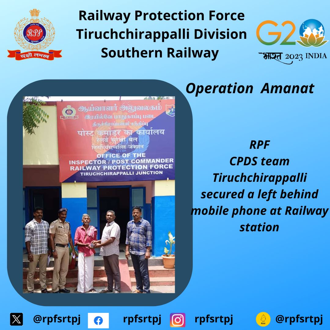 #OperationAmanat  @DRMTPJ @GMSRailway @RailMinIndia  @rpfsrly  @RPF_INDIA