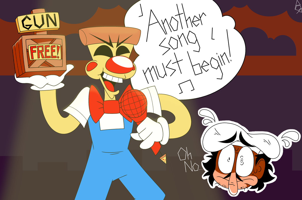 Pretty excited for 'UNEXPECTED' to come out soon! So I made this to base my excitement. Any here's a call back to Pizzahead singing Les Misérables! (I'm sorry if you don't know this musical RecD.) (For @RecDTRH) #PizzaTower #PizzaTowerFanArt #PeppinoSpaghetti #Peppino #Pizzahead