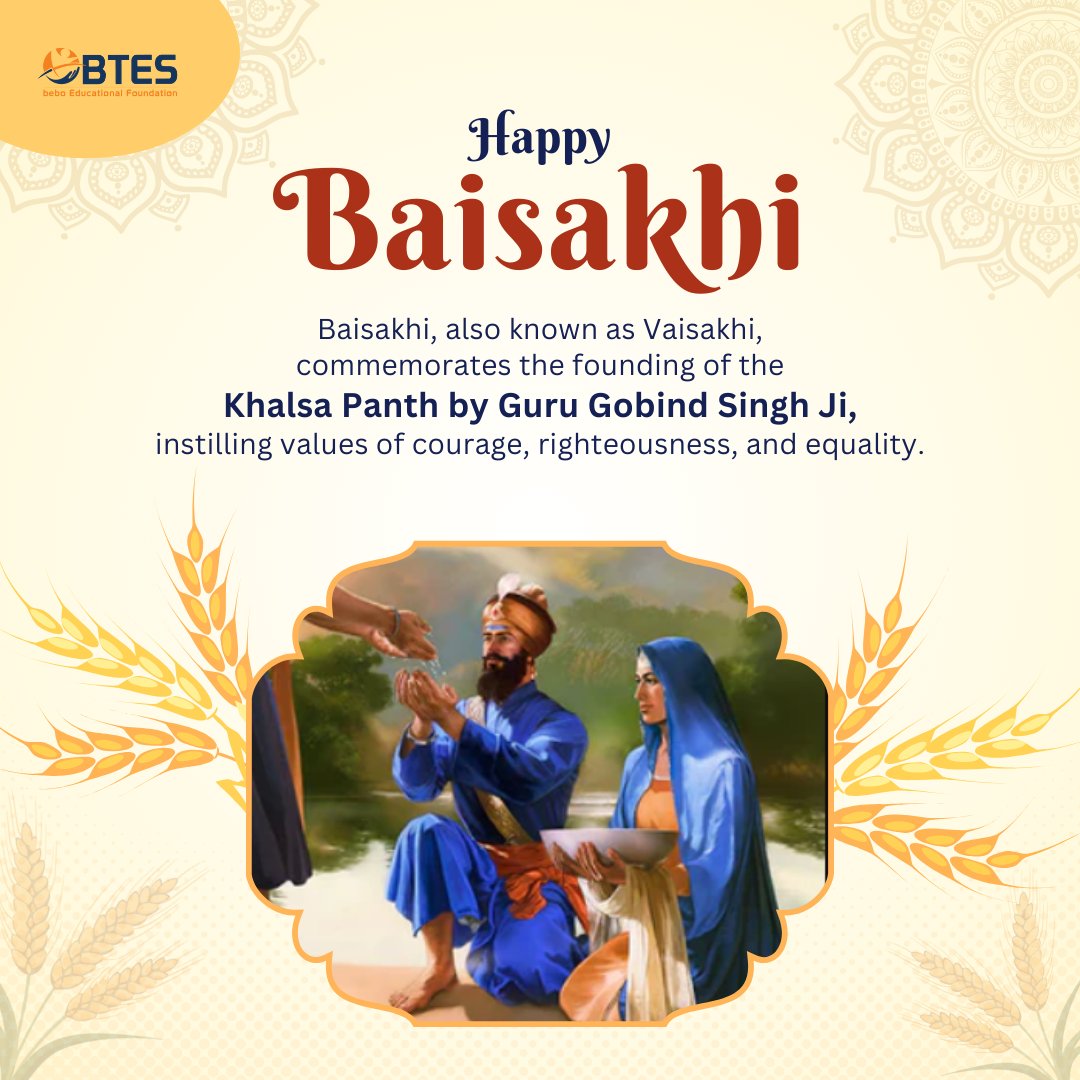 Warm wishes from BTES on this auspicious occasion of Baisakhi! May this harvest season bring you joy, prosperity, and success.

#HappyBaisakhi #BaisakhiGreetings #HarvestSeason #BaisakhiWishes #beboTechnologies #BTES