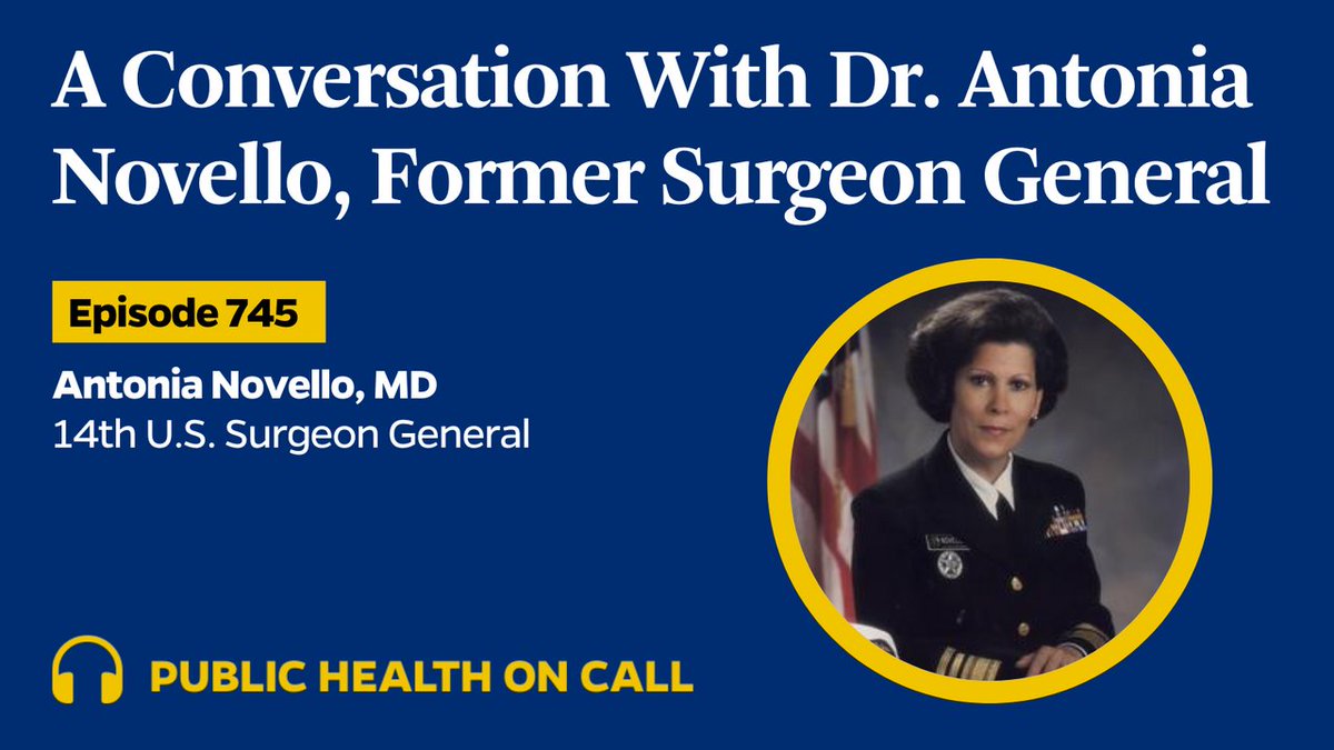 On today’s episode, @ANovelloMD, the first woman and first Hispanic to serve as Surgeon General, discusses her childhood in Puerto Rico and her notable career in medicine and public health. 🎧 johnshopkinssph.libsyn.com/745-a-conversa…