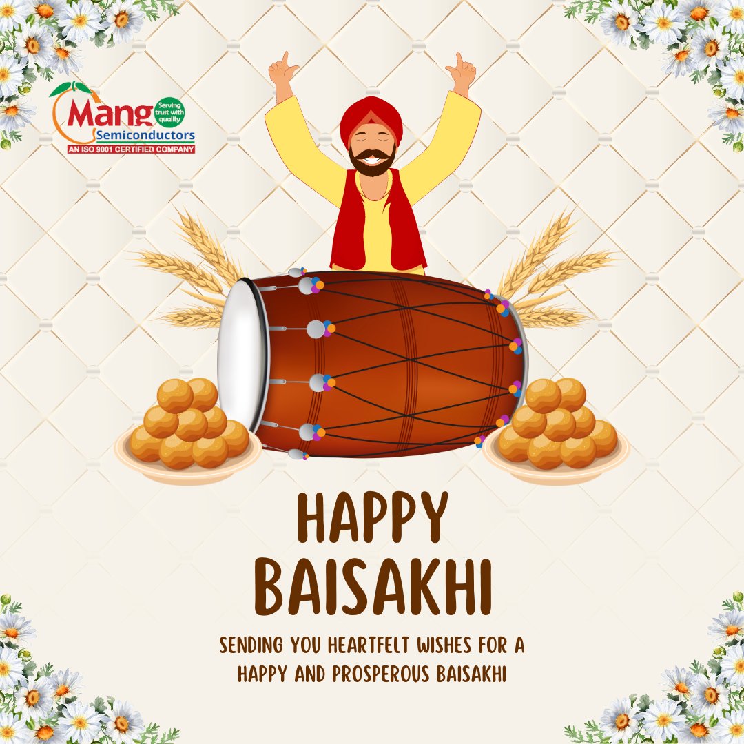 🌟 Happy Baishaki from Mango Semiconductor! 🎉 May this occasion bring joy, prosperity, and new opportunities to all, with the blessings of Waheguru. Let's celebrate new beginnings and growth together! 🌼 #Baishaki #MangoSemi #Mangofy #Celebration #NewBeginnings #Prosperity 🌟