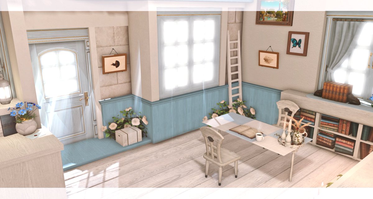 kr [ S size ] 아기자기한 스카이블루 톤 가정집💙 #ff14 #ffxivhousing #FF14ハウジング #FF14housing #HousingEden #FF14_하우징 #냠미션_하우징 #하우징커미션