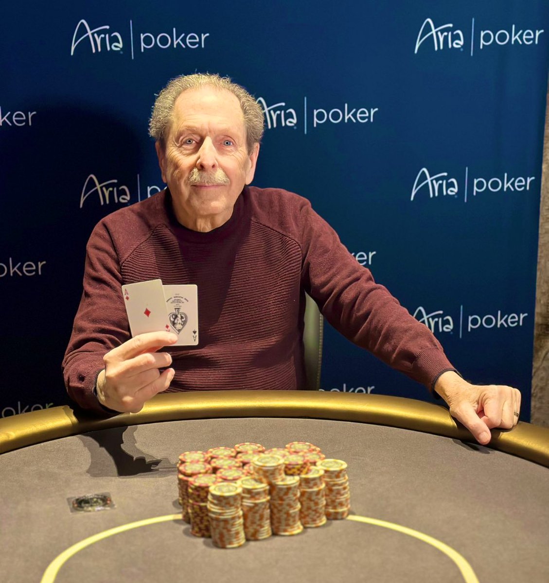 After 40 entries created a prize pool of $5,000 it was Richard Ziskind (Las Vegas, NV) capturing first place from a four-way chop in our $160 NLH event on Wednesday, April 10th! For his efforts, Richard pocketed $1,283 and the ARIA Winner’s Coin!