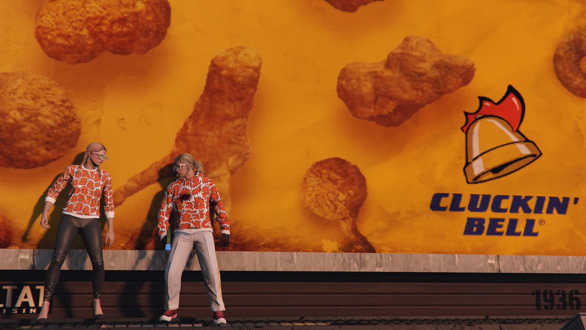 qeen_louboutin's tweet photo. ピヨさんいい看板みつけてくれた
🐥+🔥=🍗♡♡
ありがとう(🫶¯ᒡ̱¯ )❤
@Jaws_shark1
#cluckinbell
#GTAOnline
#GrandTheftAutoV
#GTAV
#snapmatic https://t.co/5xZkEw0kSp