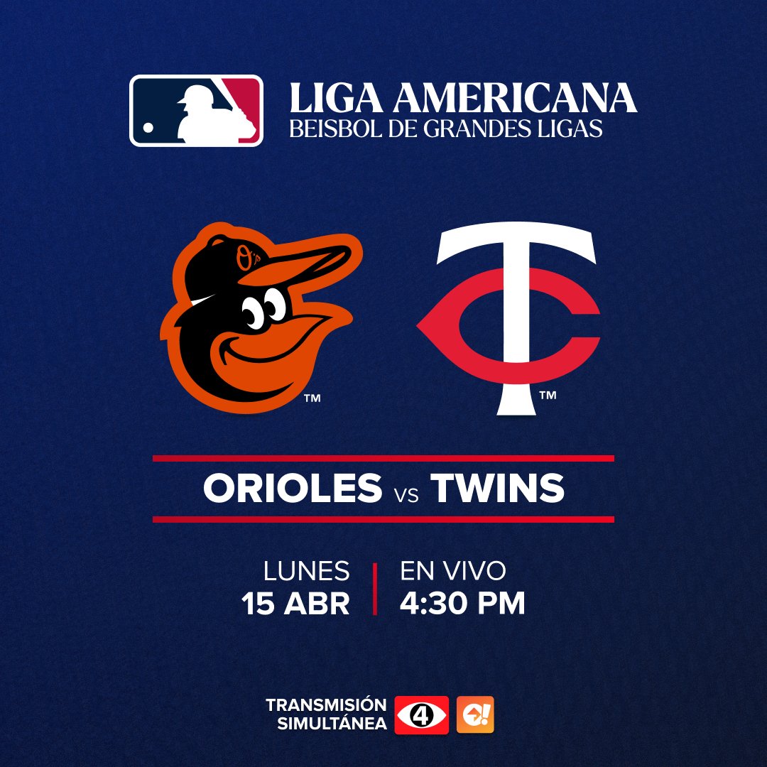 ¡El mejor Baseball del Mundo por Canal 4! 🌟 Disfruta este emocionante encuentro de Béisbol. ⚾️🧢 Orioles🆚 Twins #MLB | #MLBxEl4 Canal4 📺 TCSGo 📲