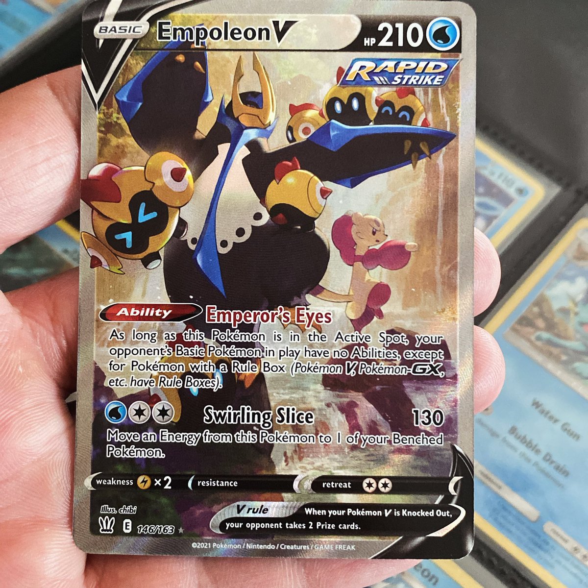 cv250x's tweet photo. One of the most underrated cards in my opinion. Empoleon V alt art is such an amazing art. Whats your favorite alt art? https://t.co/Q27J5y493H