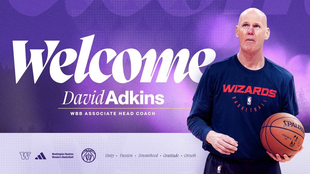Washington Women’s Basketball (@uw_wbb) on Twitter photo Welcome to Montlake, DA‼️
"If you look at the success, the caliber of this university, and the character of the people here, there is no better place to be. I'm thrilled to be part of a program on the rise..." - <a href="/coachadkins/">David Adkins</a>
#Becoming x #GoHuskies
🗞️ » gohski.es/3Jmjk6w Welcome to Montlake, DA‼️
"If you look at the success, the caliber of this university, and the character of the people here, there is no better place to be. I'm thrilled to be part of a program on the rise..." - <a href="/coachadkins/">David Adkins</a>
#Becoming x #GoHuskies
🗞️ » gohski.es/3Jmjk6w