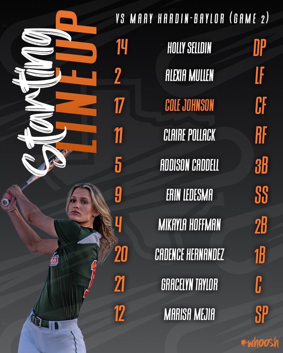 UTDCometSB's tweet photo. Game 2 lineup! 

#whoosh #ascsoftball https://t.co/1qeP5dWgpD