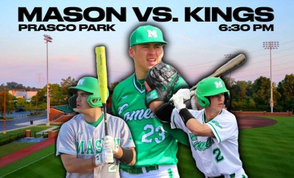 TOMORROW NIGHT ⭐️⚾️
Mason Varsity Baseball VS Kings @ Prasco Park! 6:30pm. Come out and support the Comets! 45040! #GoComets 

<a href="/MHSsportsradio/">Mason Sports Radio</a> | <a href="/Mason_BlackHole/">Black Hole</a> | <a href="/MasonSchools/">Mason City Schools</a> | <a href="/MHSHomeRunClub/">Mason Home Run Club</a> | <a href="/CoachCBly/">Curt Bly</a>