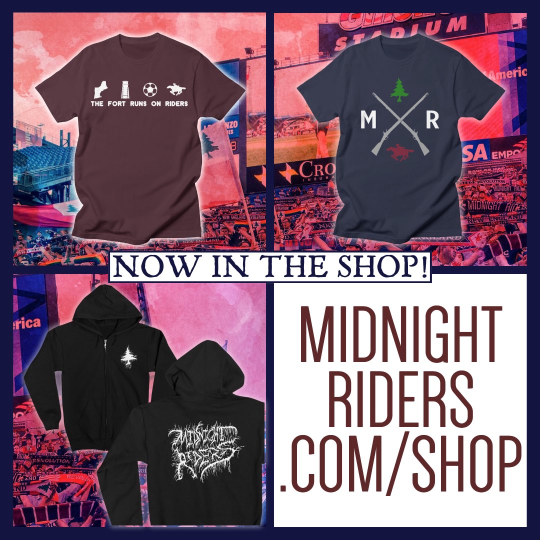 MERCH DROP! 🧣 For a limited time only, check out some brand-new items and more in an assortment of colors, designs, and sizes. ➡️ midnightriders.com/shop #RidersOverHere #NERevs