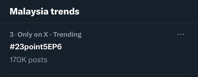 [UPDATE] #23point5EP6 X Trends Highest Peaks: 🇸🇬 Singapore #1 🇻🇳 Vietnam #1 🇵🇭 Philippines #1 🇹🇭 Thailand #2 🇧🇷 Brazil #5 🇲🇾 Malaysia #3 🇭🇰 Hongkong #2 🇮🇩 Indonesia #2 🇮🇳 India #45 [+4] 🇵🇪 Peru #7 🌏 Worldwide #5 @23point5TH @GMMTV