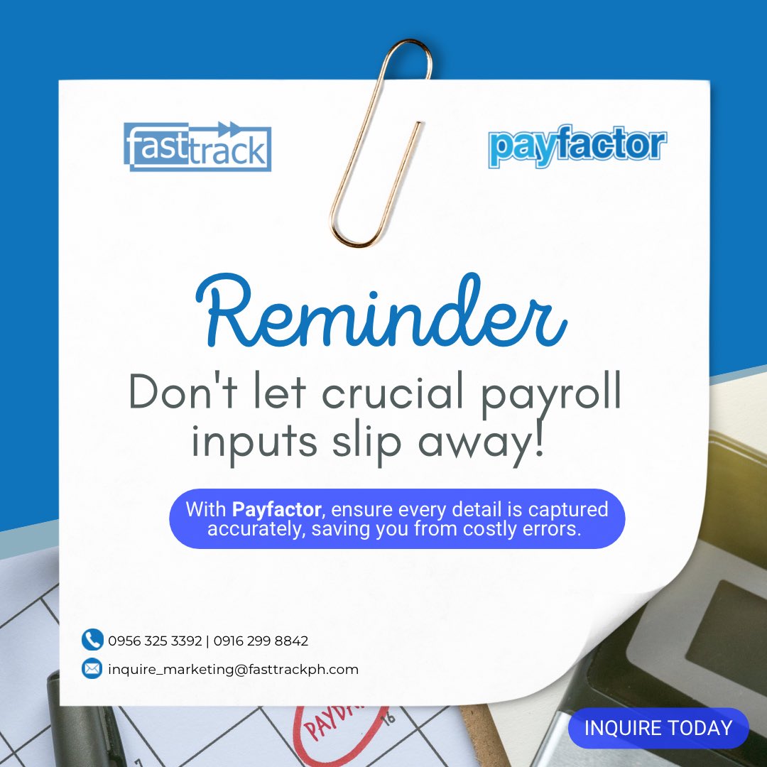 Stay on top of your payroll game with Payfactor! 💼 Never miss a beat and ensure precision with every input. 

Say goodbye to costly errors and hello to seamless payroll management! #Payroll #NoMoreErrors #payrollsystem #Fasttrack