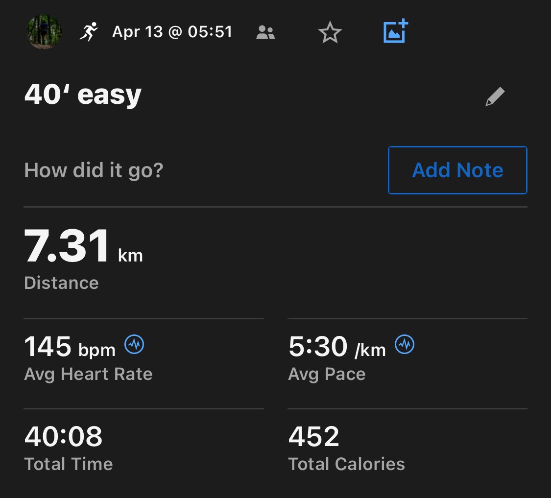 m0zzu_RotD's tweet image. Apr-13
Workout: 40' easy
Surface: Grass
Shoes: #ghost13 #brooks
Today: 7.31 km
7 days: 89.8 km
30 days: 364.1 km

今日は草っ原で。
やっとここ走れるようになった。