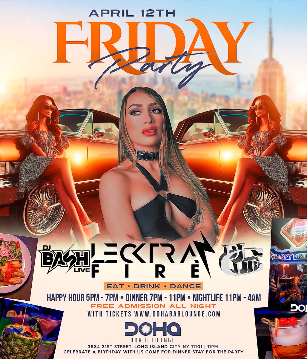 Friday Night Dinner Party at Doha Bar Lounge in Queens NY patch.com/new-york/astor… #nycnights #nycnightlife #fridaynightpartynyc #partynyc #danceparty #nycnightlife #astorianightlife #dinnerparty #longislandcity #astoriany