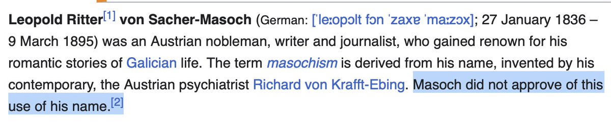 Imagine being such a freak that a psychiatrist named a sex thing after you. Like people start going around calling themselves Geoffists because they can only bust when someone whacks them with a rolled-up newspaper