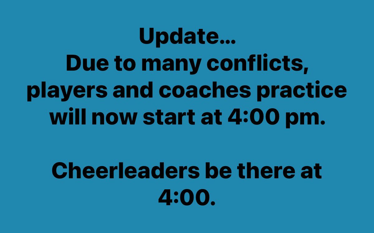 Practice is this Sunday!