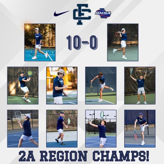 Boys #FellowshipTennis Secures @officialghsa Region 8AA Championship with 3-2 Win vs. Athens Academy. 10-0 Region Record, Back-2-Back Region 8AA Championships, and Region Champions for a 3rd Consecutive Year! #GoDins⚔️ //#HardWorkWins Graphic Credit: @KPersiano
