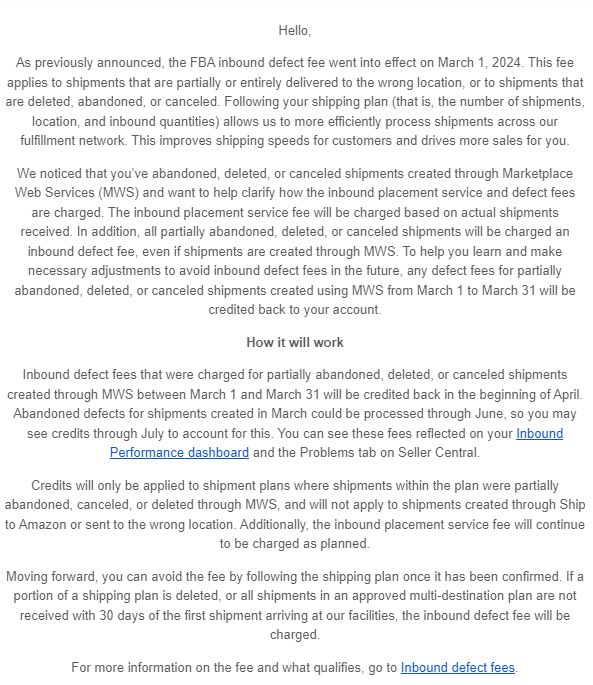 tonafba's tweet image. All sellers can now breathe (sort of)!

We are getting a grace period for inbound defect fees. 

#amazonfba #fba #fbaseller