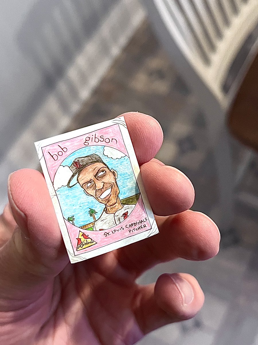 Gummy Arts Shrinky Dink series, card no. 6: Bob Gibson, Cardinals, 1959 Topps