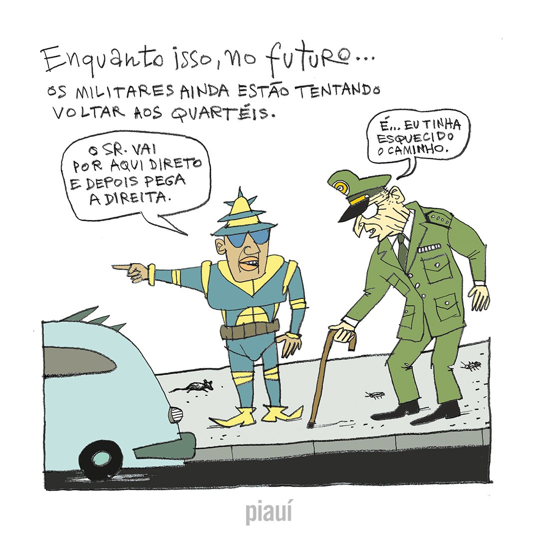 Enquanto isso, no futuro... Confira os cartuns de Reinaldo Figueiredo na piauí deste mês: piaui.co/cartuns-211