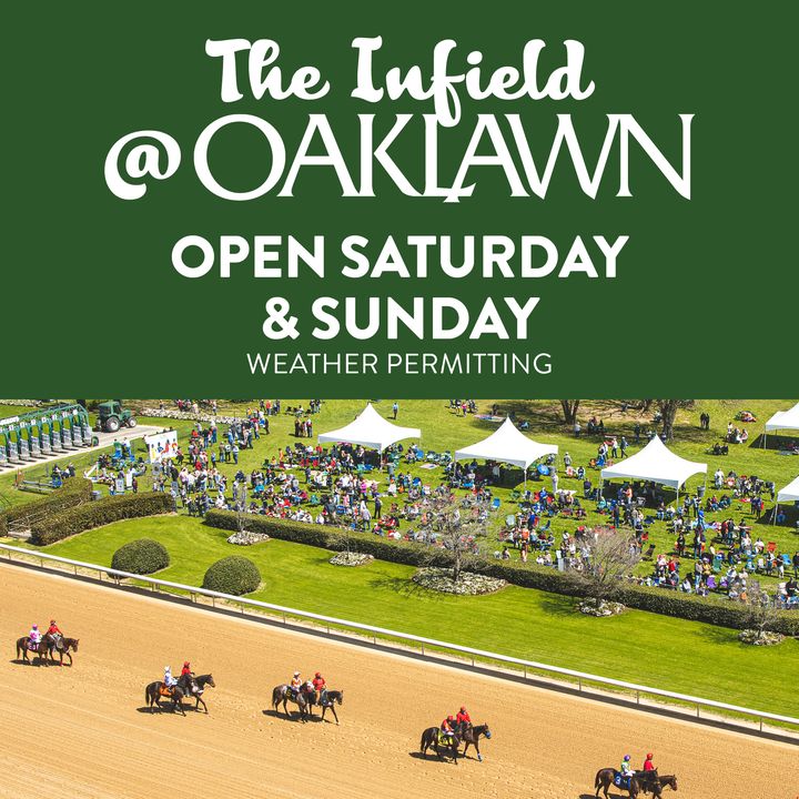 The infield is OPEN this weekend! Enjoy live entertainment from 12-6pm, food trucks, concessions, and fun activities for your kids! Saturday, April 13th, doors will open at 10:30am and first post will be at 12:00pm for the 60th running of The Apple Blossom Handicap (G1)!☀️🐎