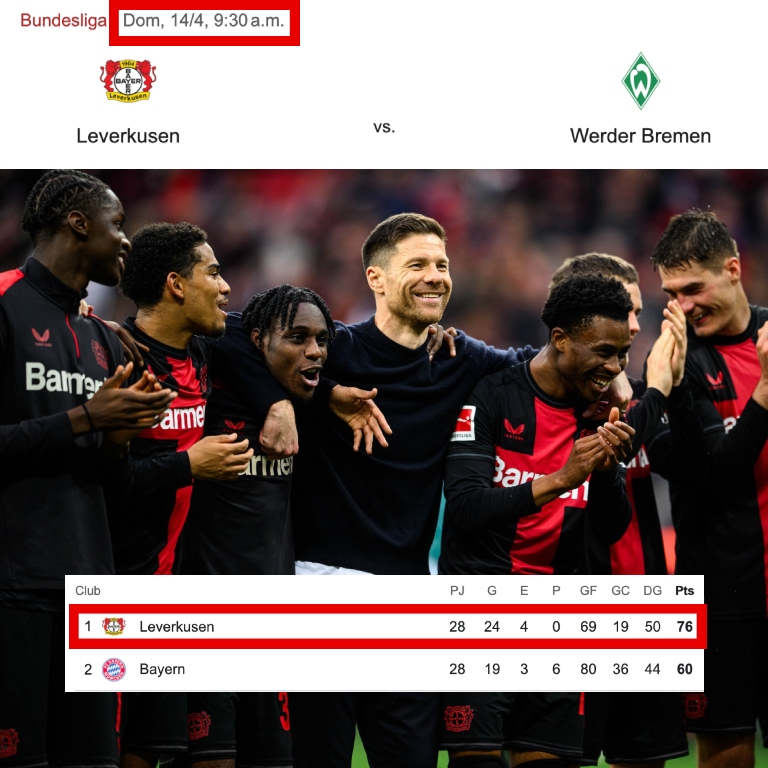 Bayer Leverkusen NUNCA ha sido campeón de la Primera División de Alemania en sus 119 años de historia. El próximo domingo, si derrotan al Werder Bremen en BayArena, podría ser el día más importante desde su fundación. Y no solo levantarían el título doméstico, sino que lo harían…