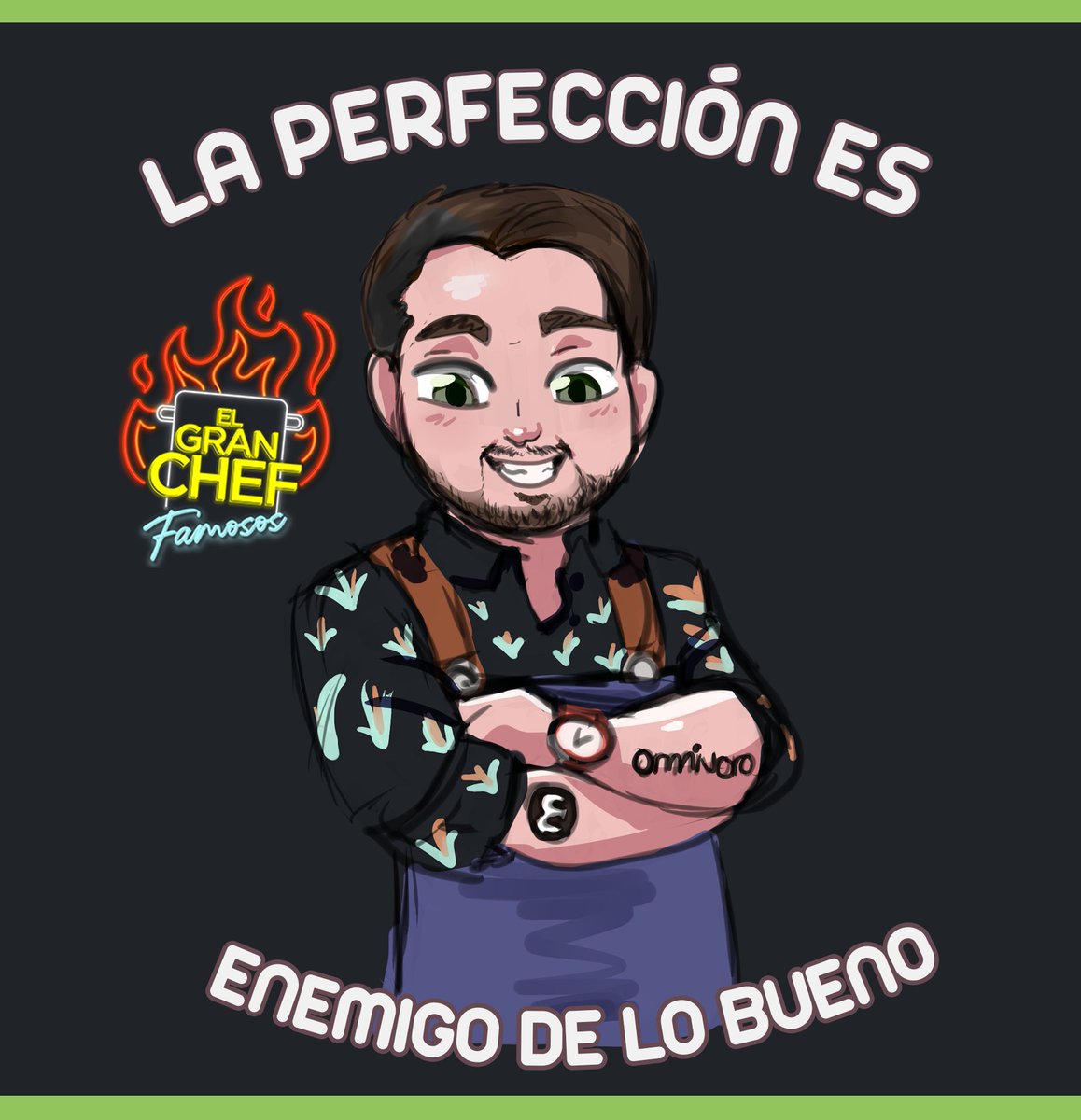 Themadzillart's tweet photo. El otro dia estaba viendo el gran chef famosos y giacomo dijo la frase de voltaire "la perfeccion es enemigo de lo bueno" y me dio ganas de dibujarlo.
#giacomobocchio #ElGranChefFamosos #LATINA https://t.co/3f1eSHcrny