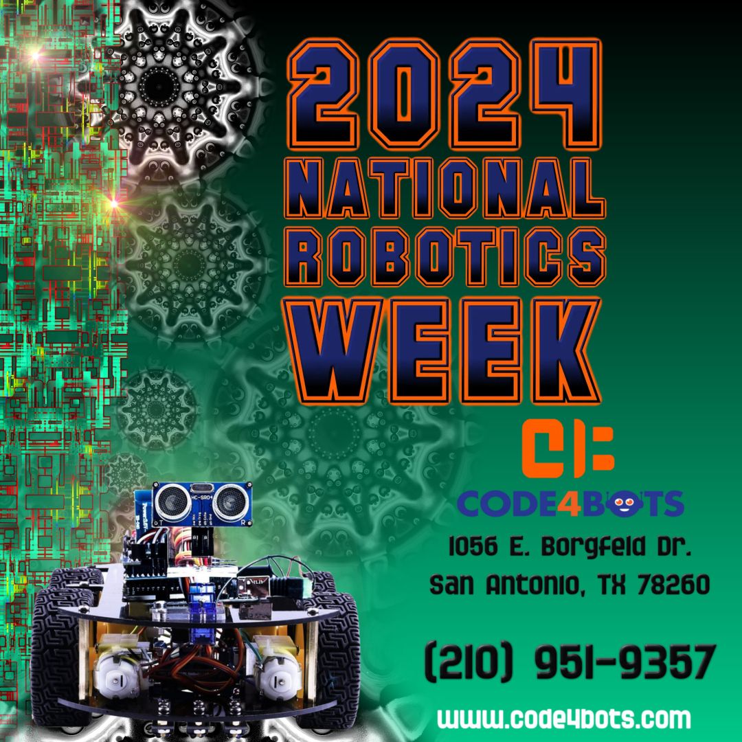 Enjoy 10% off Summer Camps for your kids during National Robotics Week with the promo code '2024ROBOWEEK' at buff.ly/2NnSLQA. Give your children the opportunity to explore the world of robotics this summer! #code4bots #roboweek #kidsloverobots